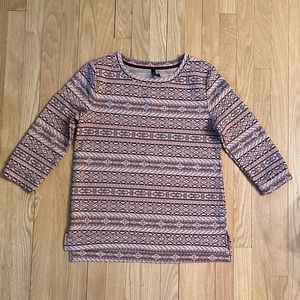 Massini Crew NeckTop, Pink Southwest Pattern, Size Small